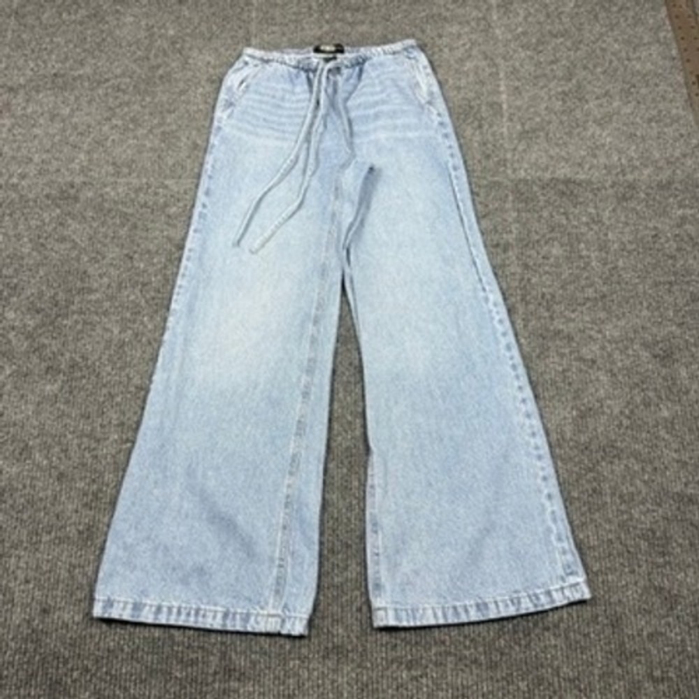 Rewash Women Wide Leg Drawstring Denim Jeans Light Wash J28868BMQ Size XS